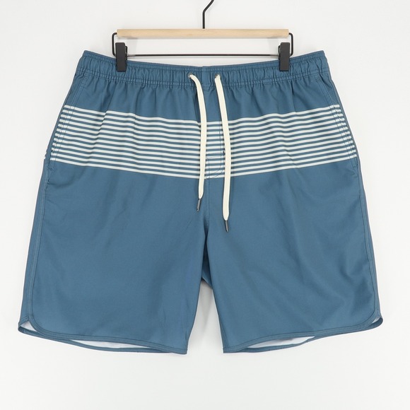 Fair Harbor Swim Trunks Shorts Mens‎ 3XL Blue Striped Lined Drawstring - Picture 1 of 9
